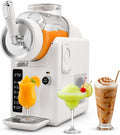 SYINTAO Slushie Machine No Ice Needed, 2-in-1 Frozen Drink & Soft Serve Ice Cream Maker, Self-Chilling Slushy Maker with 5 Presets, LED Display & Auto Clean for Home & Party