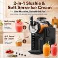 SYINTAO Slushie Machine No Ice Needed, 2-in-1 Frozen Drink & Soft Serve Ice Cream Maker, Self-Chilling Slushy Maker with 5 Presets, LED Display & Auto Clean for Home & Party